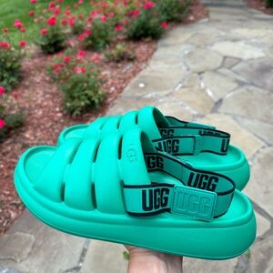 Ugg women green sandals slides size 9